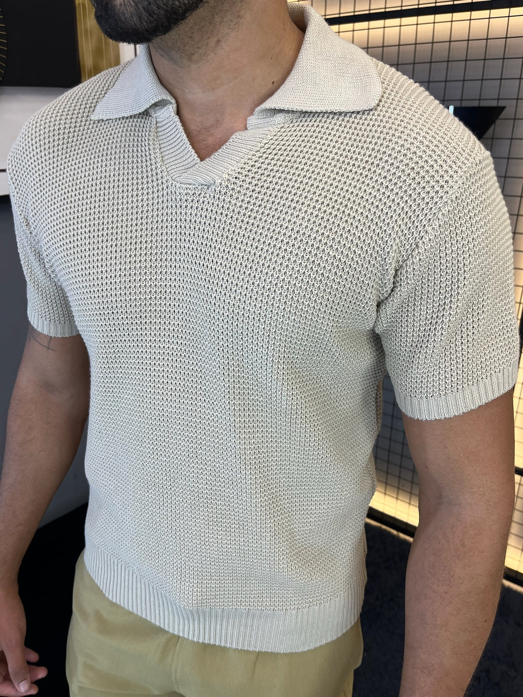 Camisa Polo Tricô - Bege