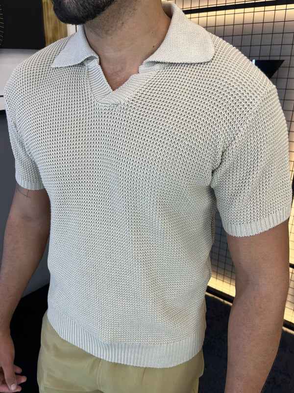 Camisa Polo Tricô - Bege