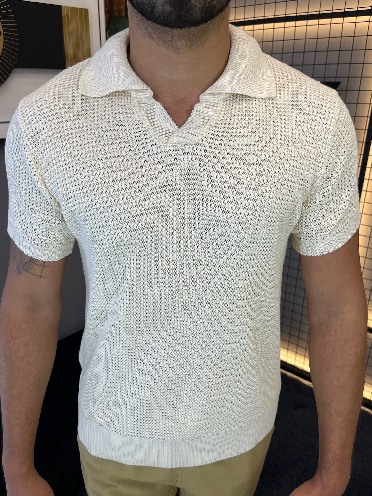 Camisa Polo Tricô - Champanhe