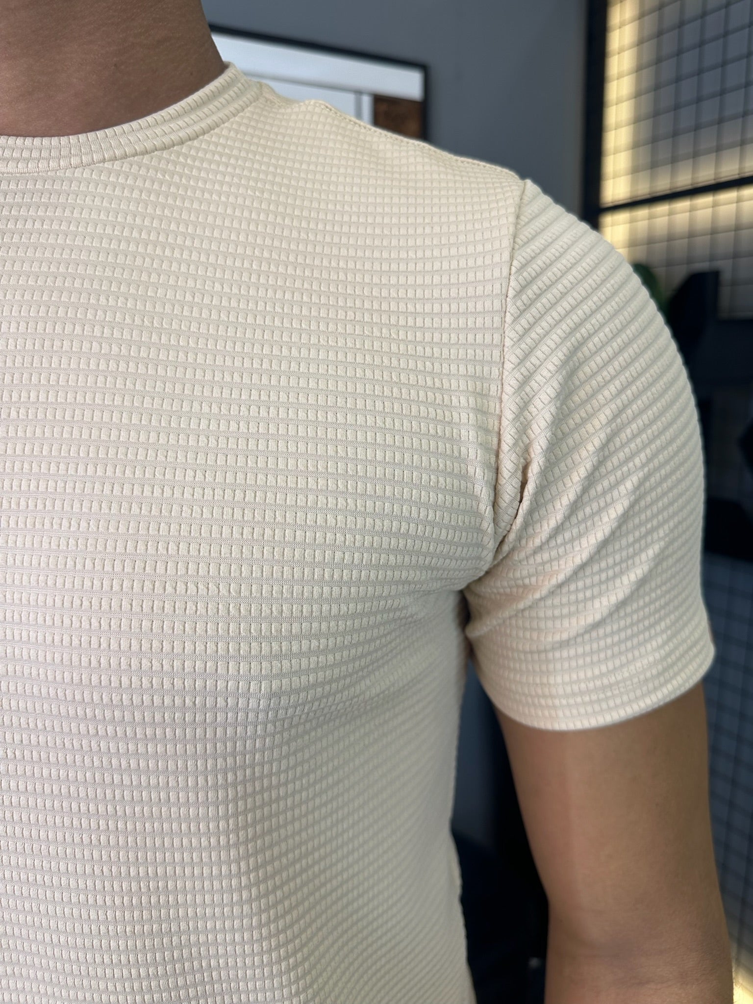 Camiseta Texturizada Tijolinho - Bege