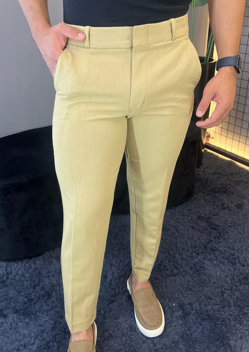Calça Alfaiataria Corte Reto Roma - Caqui