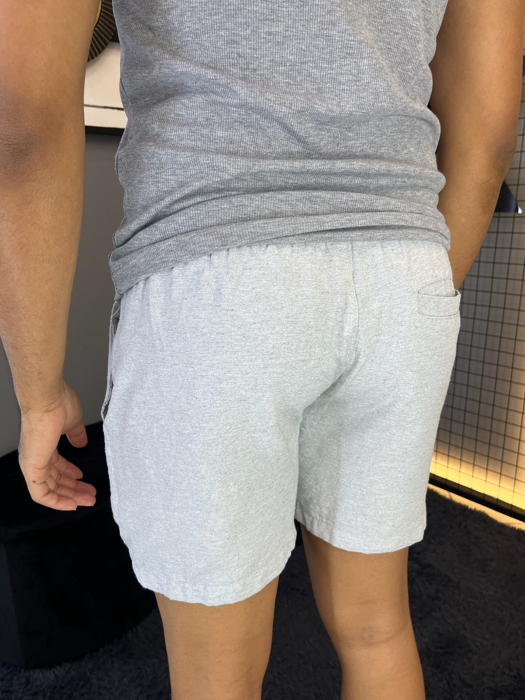 Short Linho Cinza Claro