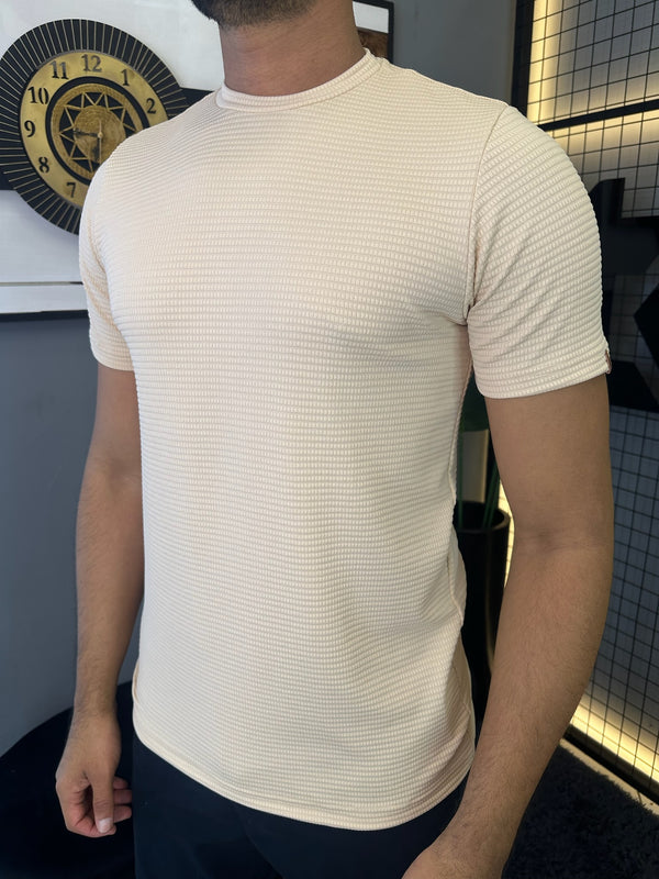 Camiseta Texturizada Tijolinho - Bege