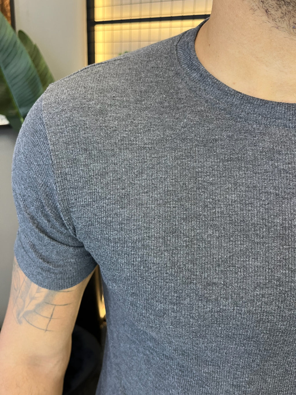 T-shirt Ribana Básica - Chumbo