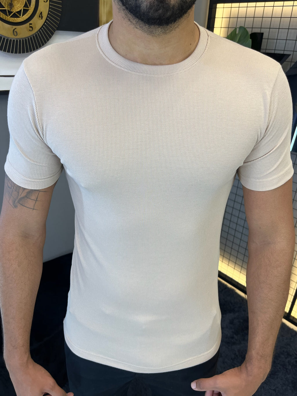 T-shirt Ribana Básica - Bege