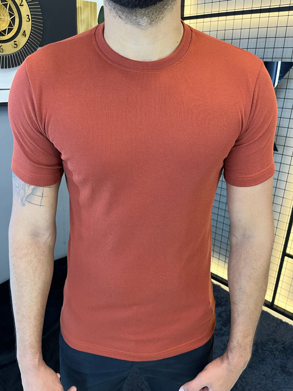 T-shirt Ribana Básica - Telha