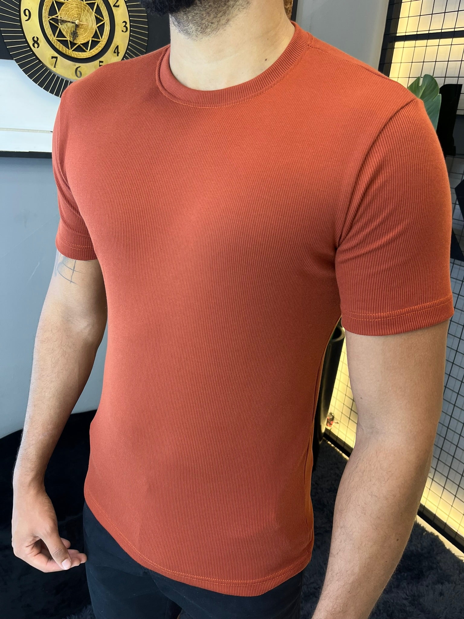 T-shirt Ribana Básica - Telha