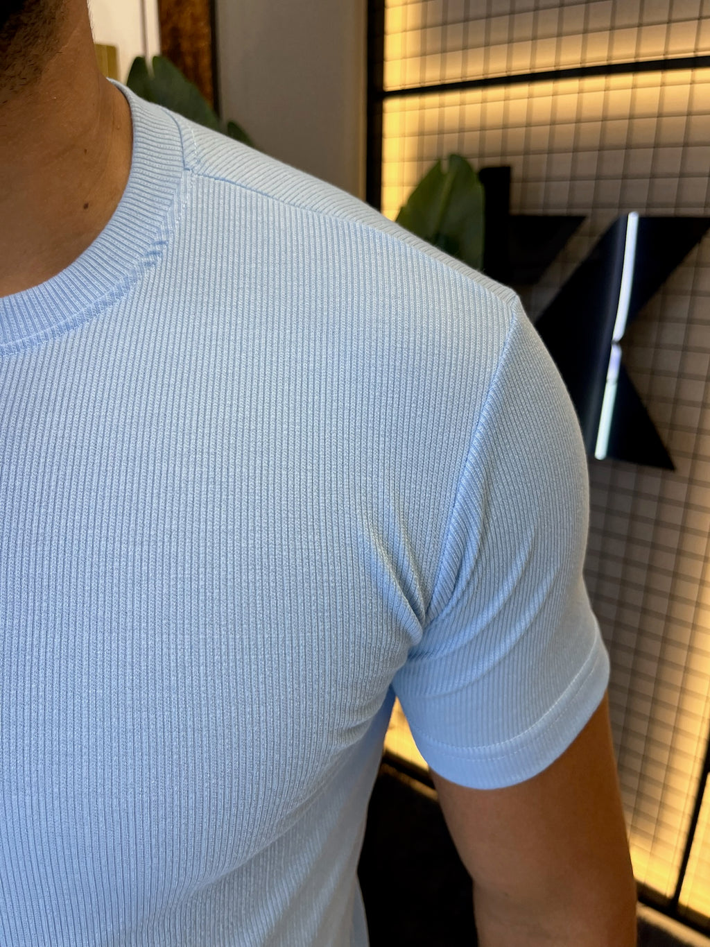 T-shirt Ribana Básica - Azul Bebê