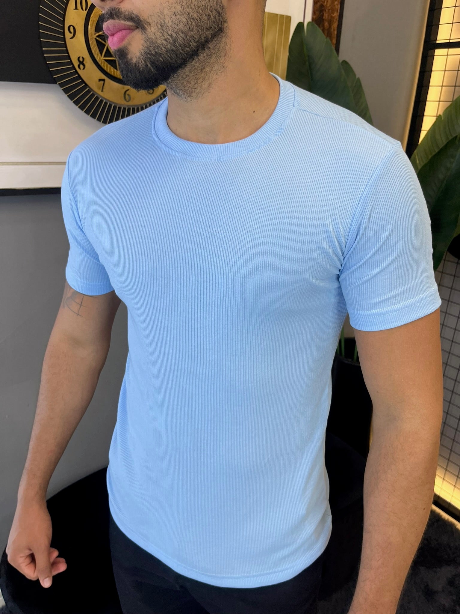 T-shirt Ribana Básica - Azul Bebê