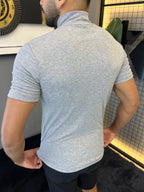 Camisa Ribana Gola Alta Manga Curta