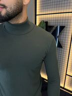 Camisa Ribana Gola Alta Manga Longa