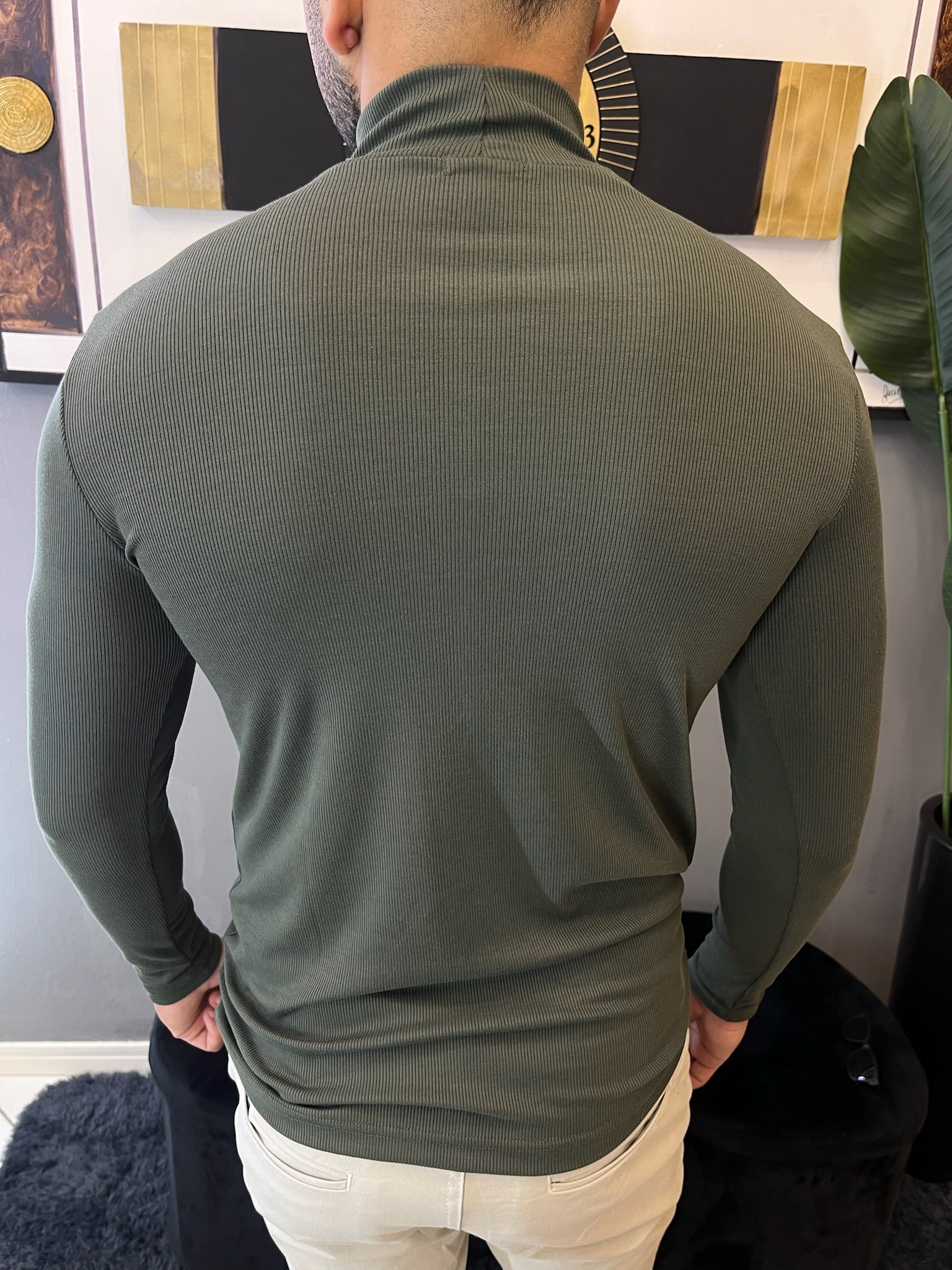 Camisa Ribana Gola Alta Manga Longa