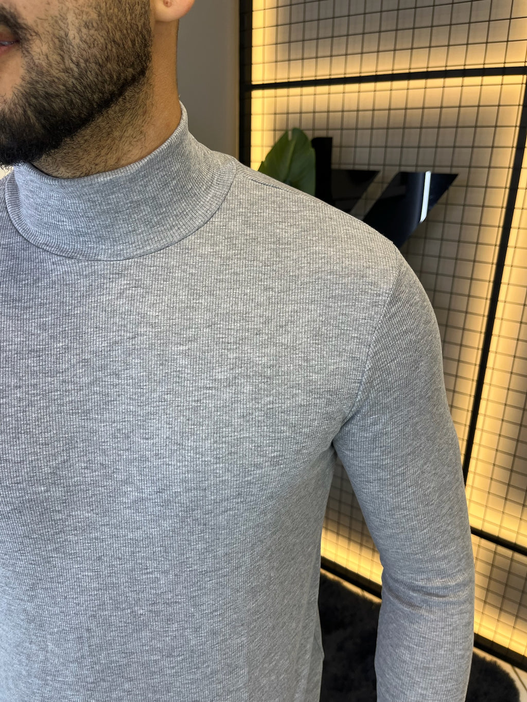 Camisa Ribana Gola Alta Manga Longa