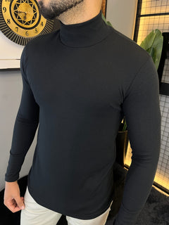 Camisa Ribana Gola Alta Manga Longa