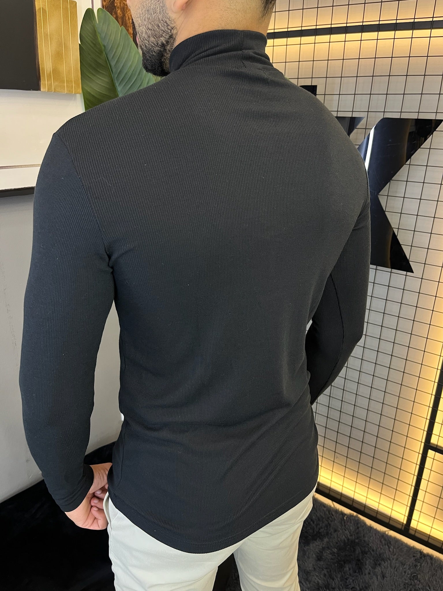 Camisa Ribana Gola Alta Manga Longa