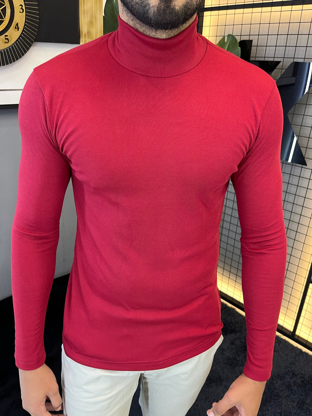 Camisa Ribana Gola Alta Manga Longa