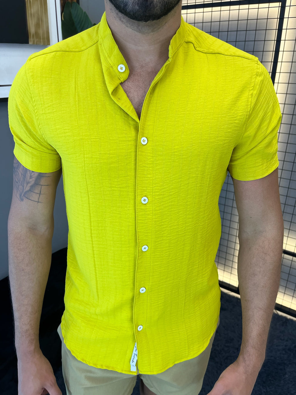 Camisa Gola Padre Dubai - Amarela