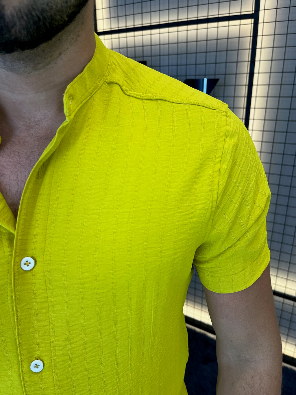 Camisa Gola Padre Dubai - Amarela