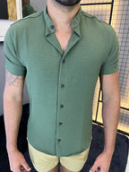 Camisa Gola Padre Dubai - Verde Militar