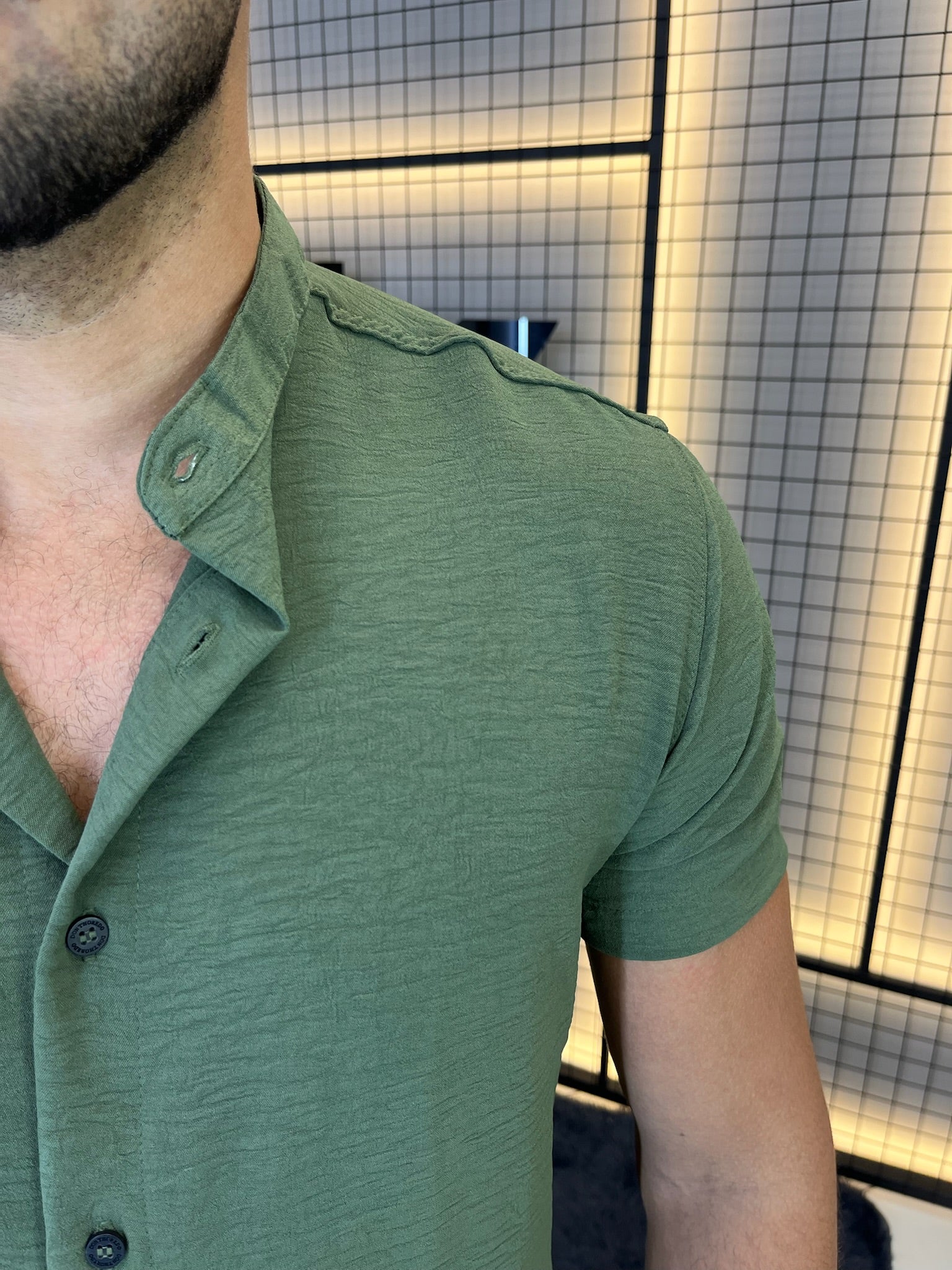 Camisa Gola Padre Dubai - Verde Militar