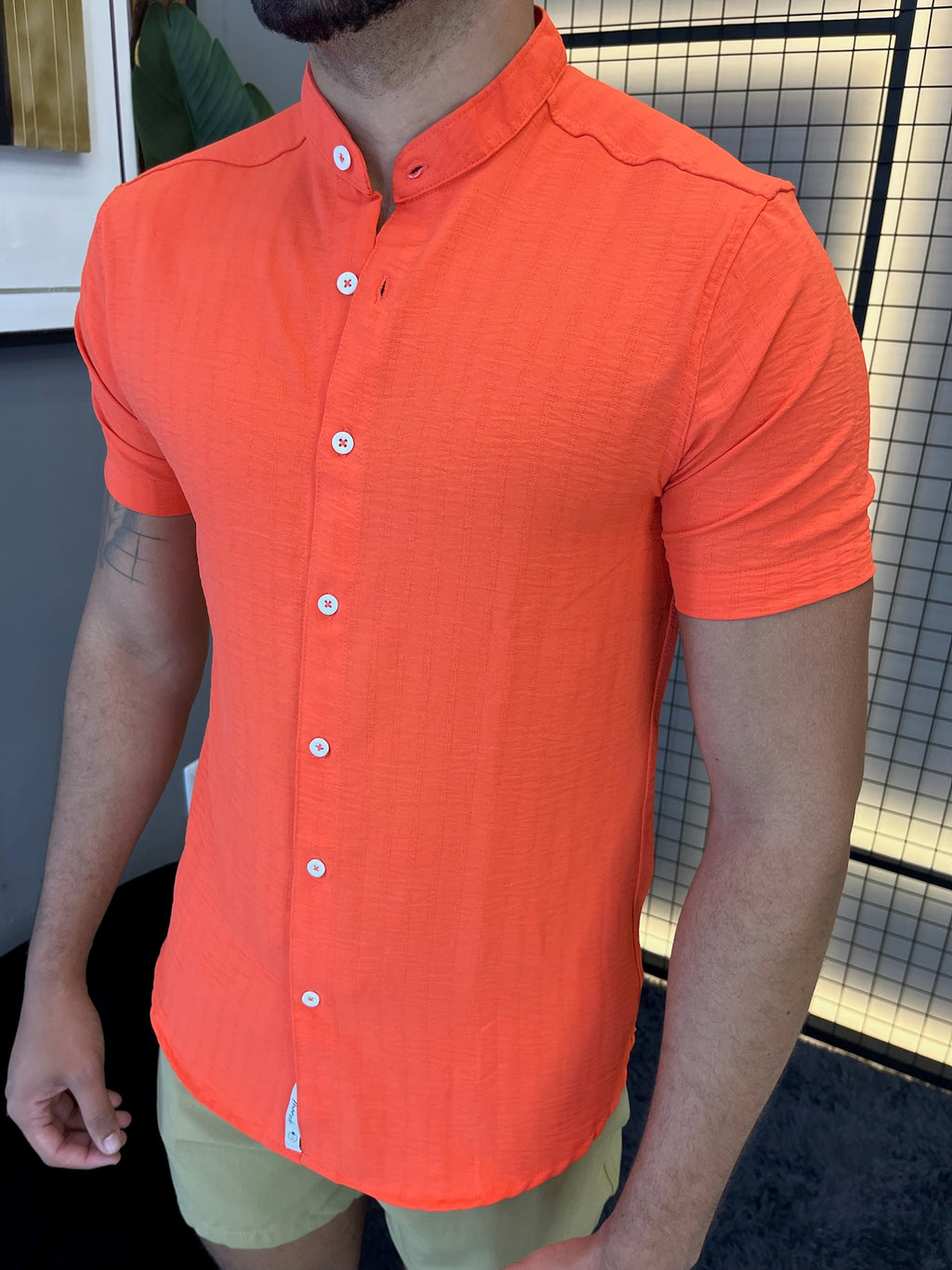 Camisa Gola Padre Dubai - Alaranjada