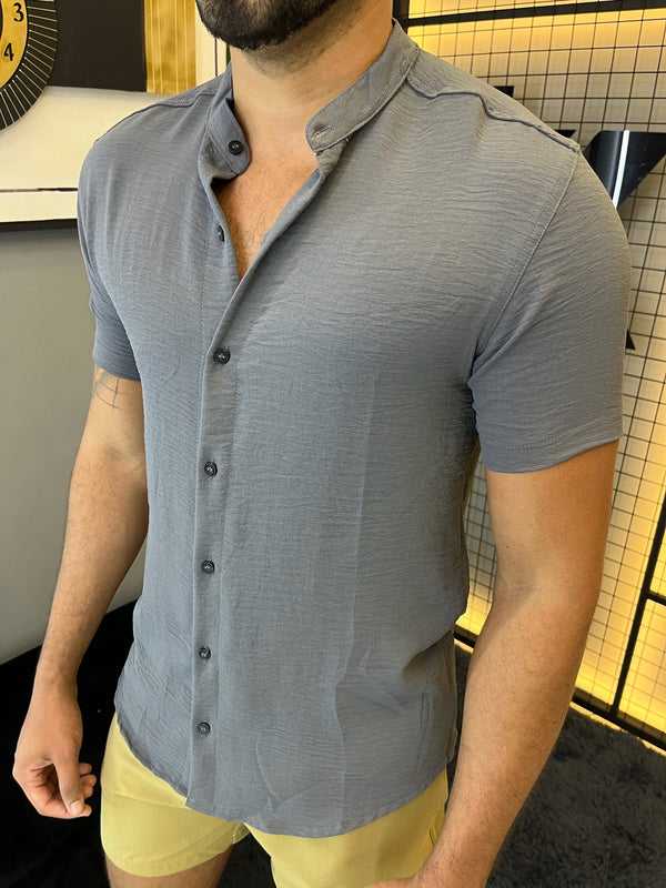 Camisa Gola Padre Dubai - Grafite