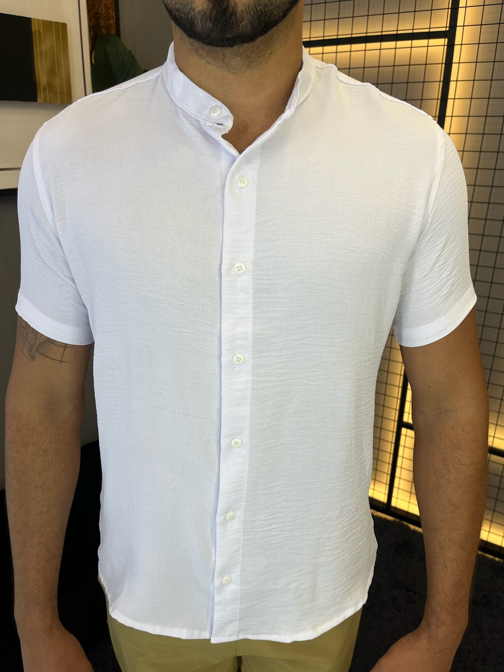 Camisa Gola Padre Dubai - Branca