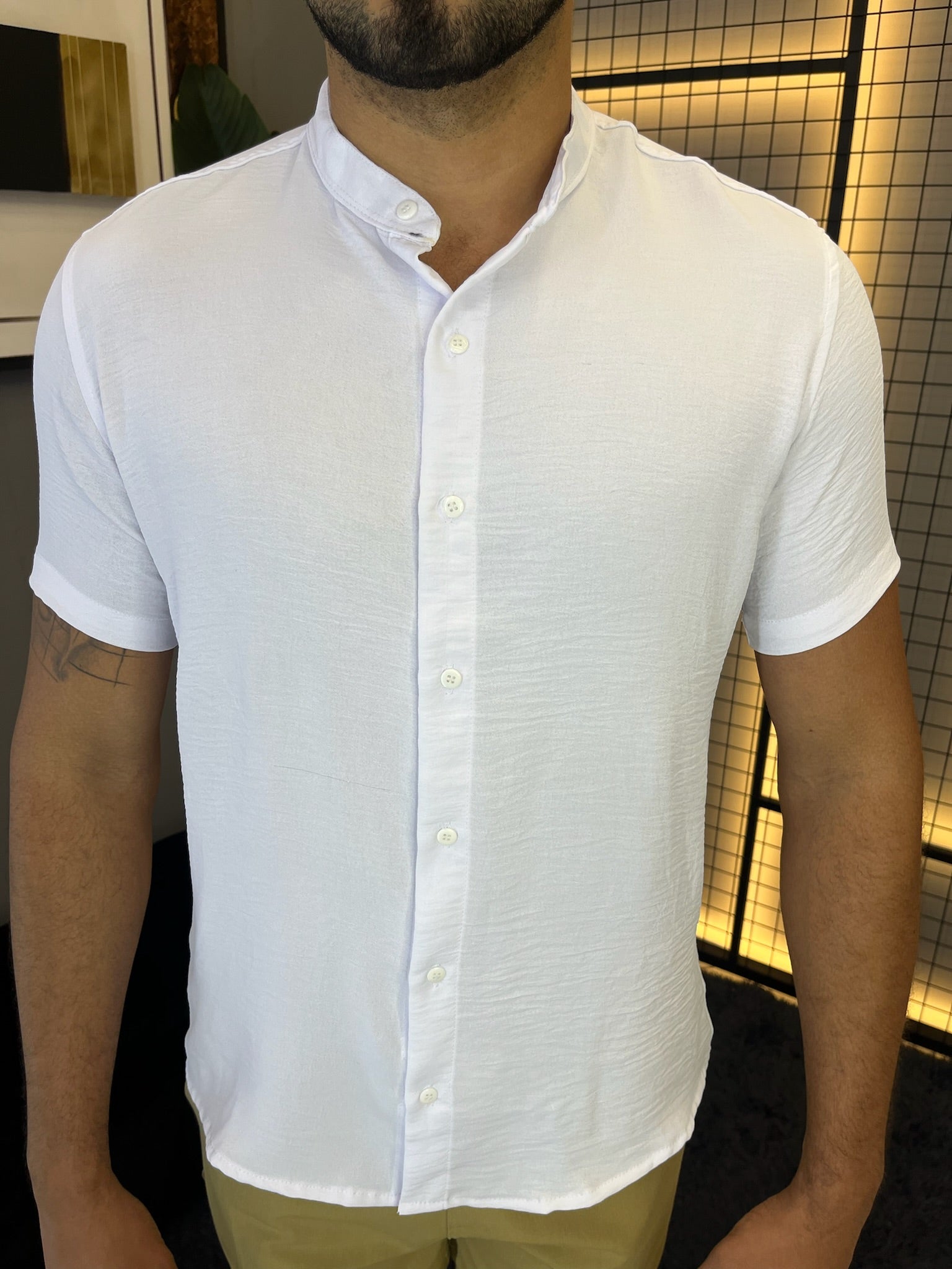 Camisa Gola Padre Dubai - Branca
