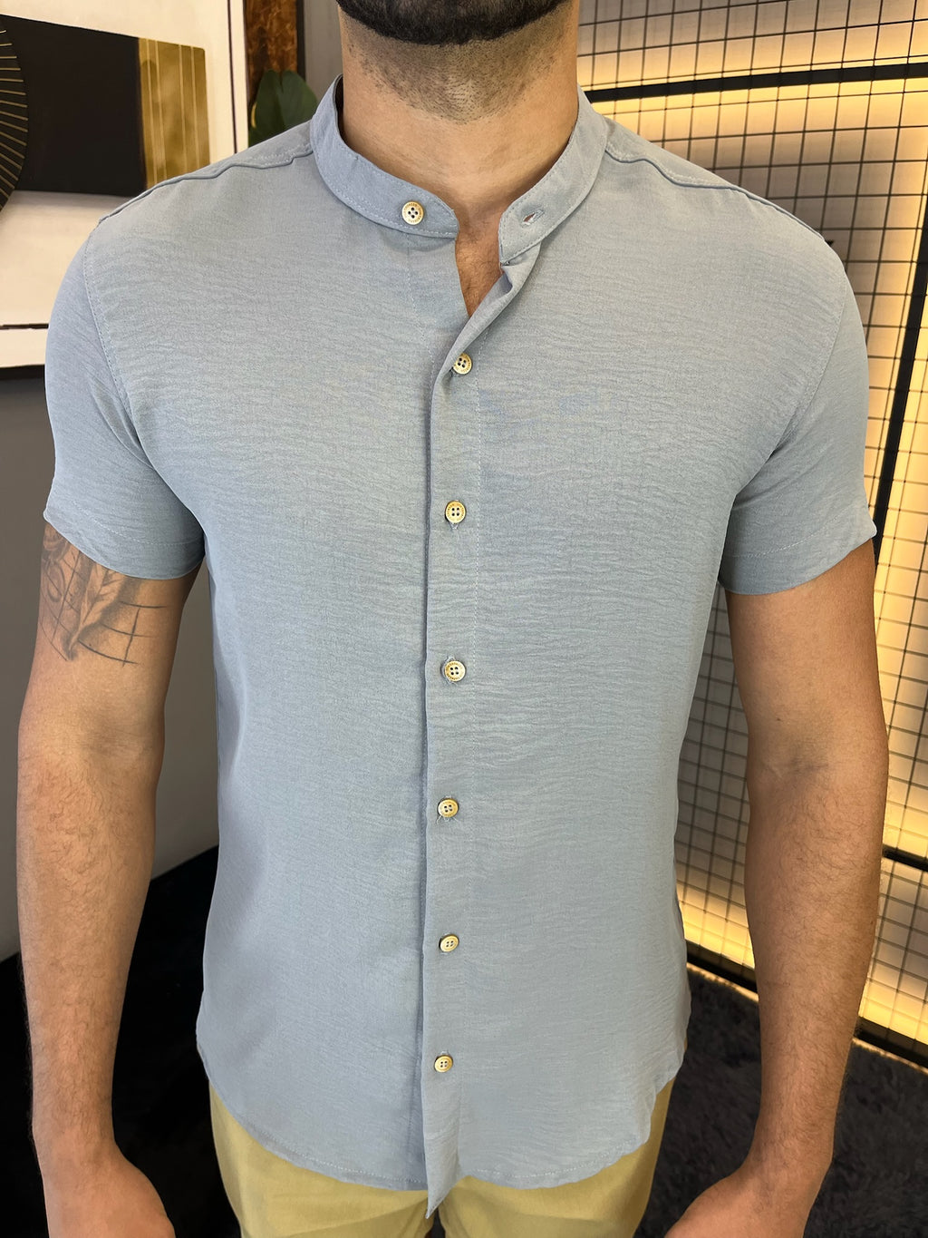 Camisa Gola Padre Dubai - Cinza Escuro