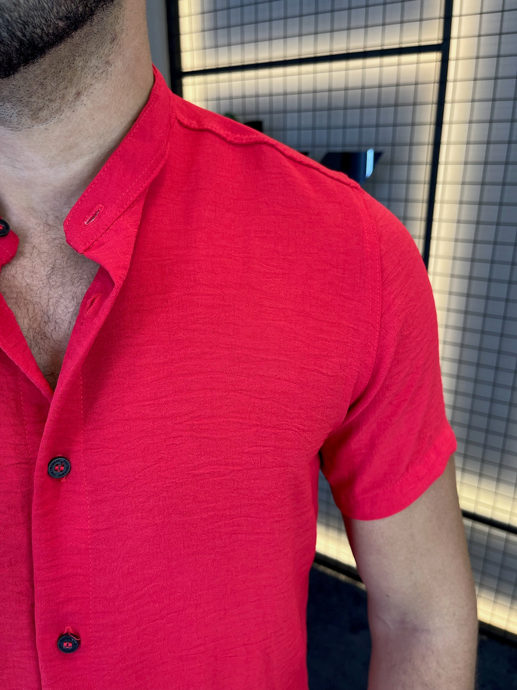 Camisa Gola Padre Dubai - Vermelha