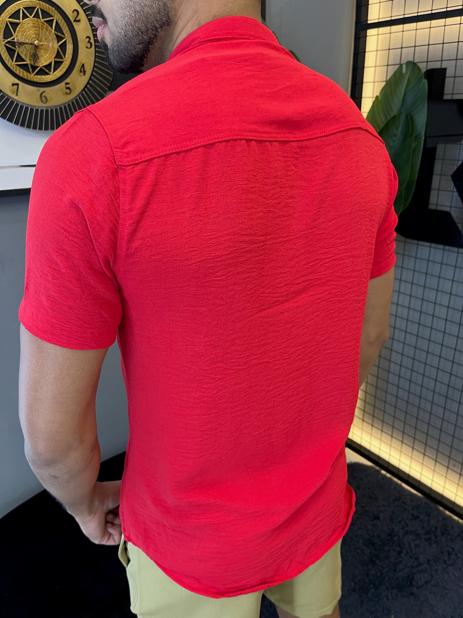 Camisa Gola Padre Dubai - Vermelha
