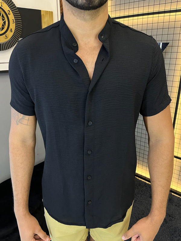 Camisa Gola Padre Dubai - Preta