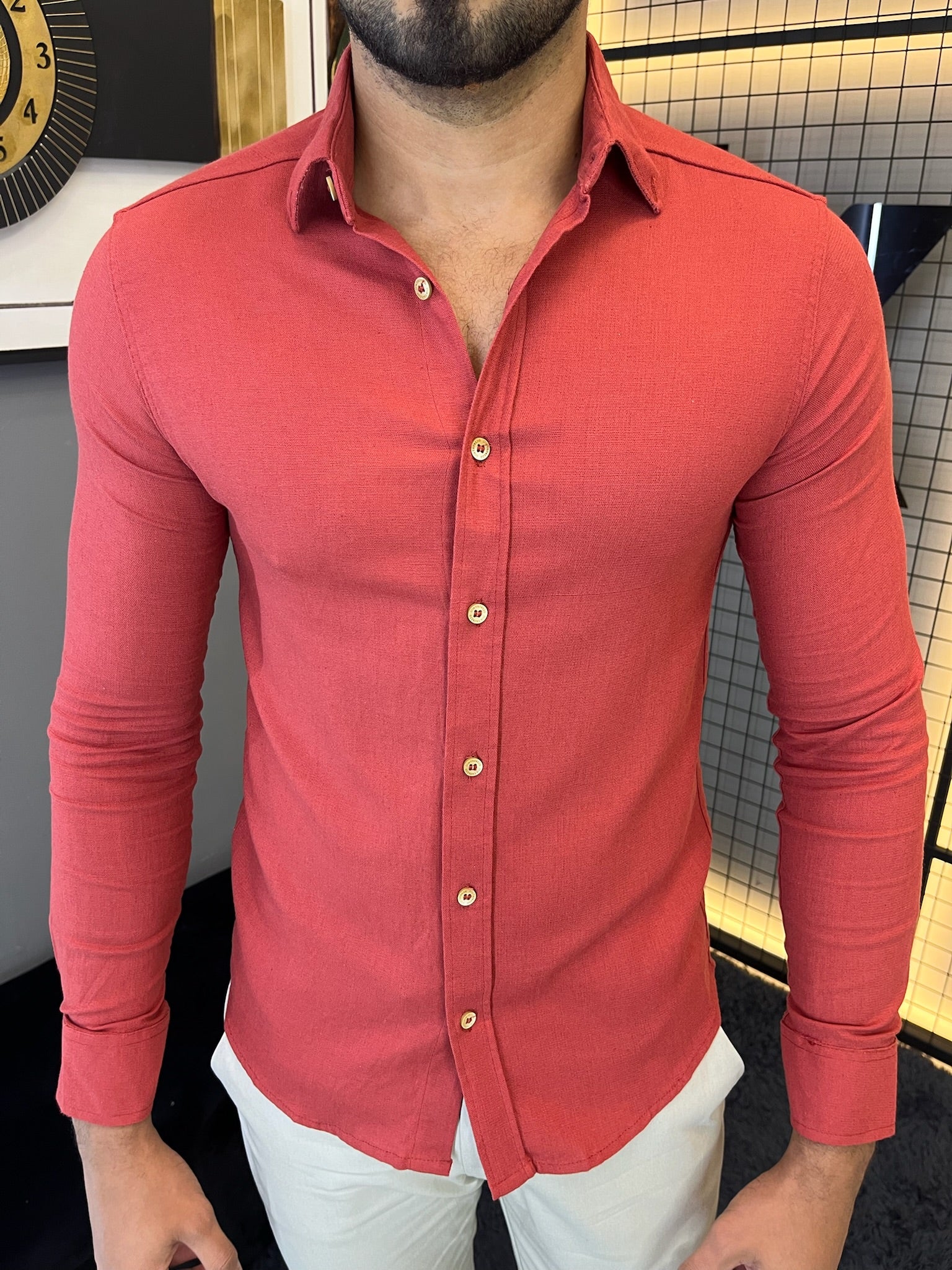 Camisa Linho Lisboa Manga Longa