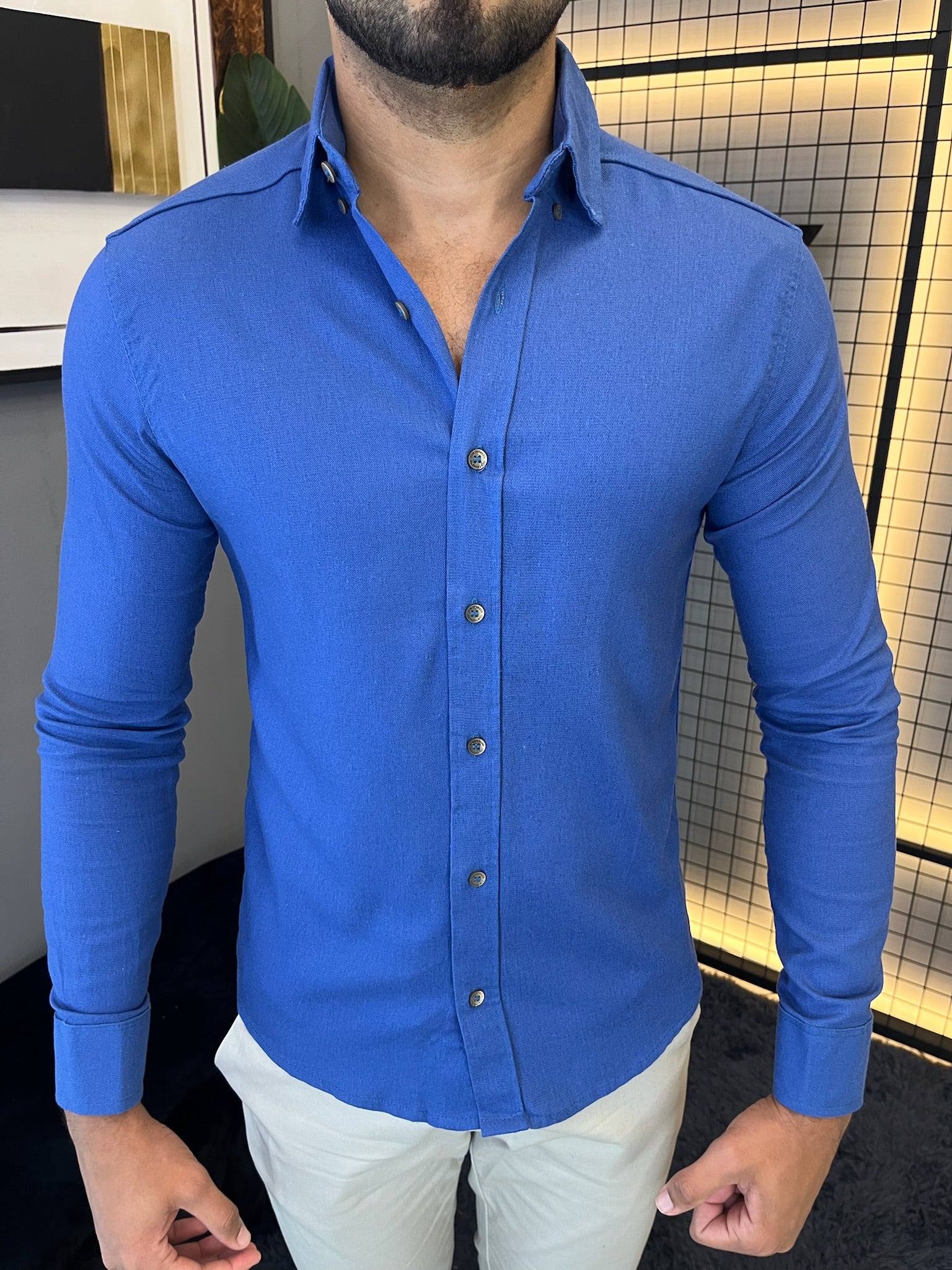 Camisa Linho Lisboa Manga Longa