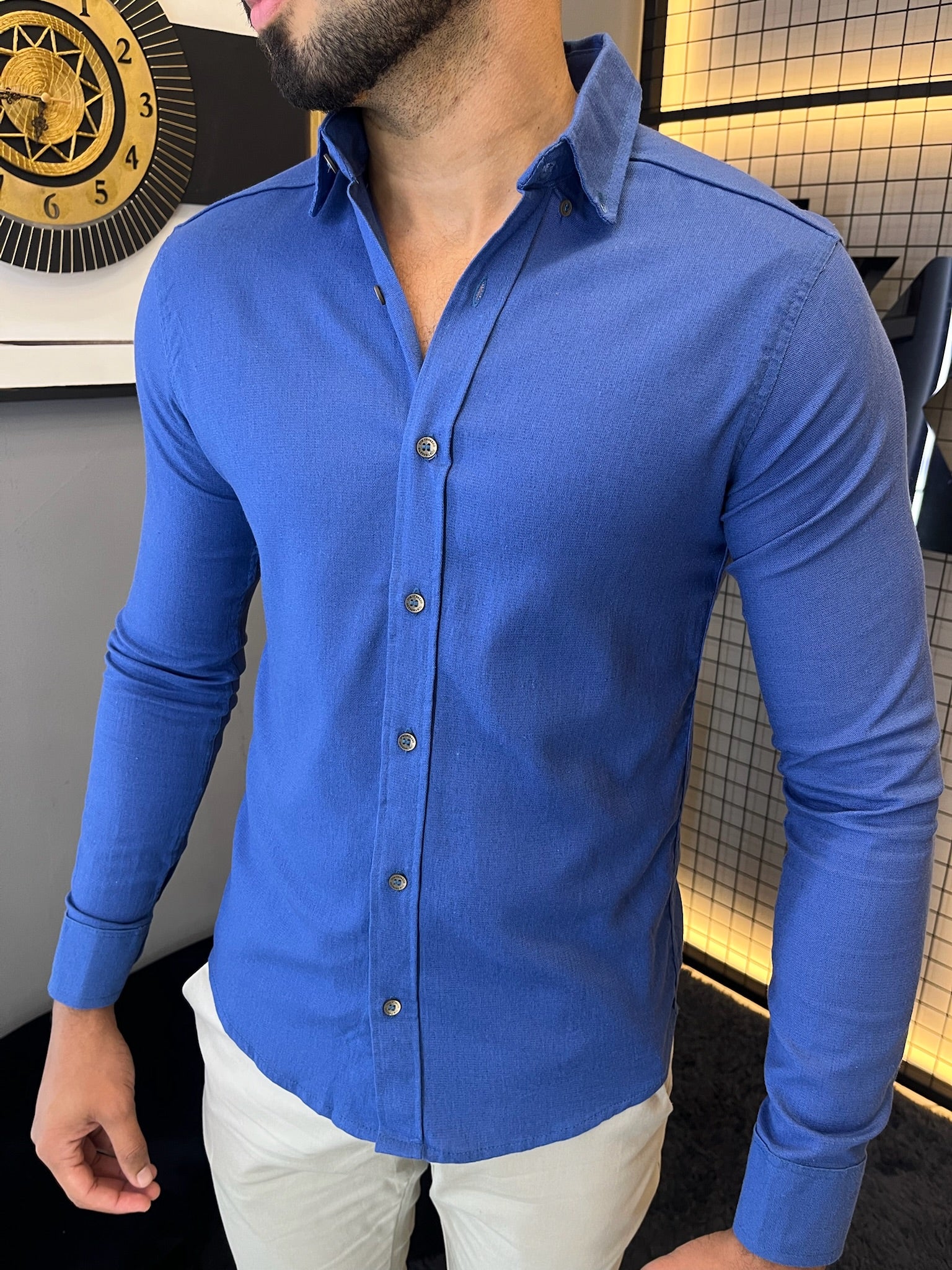 Camisa Linho Lisboa Manga Longa
