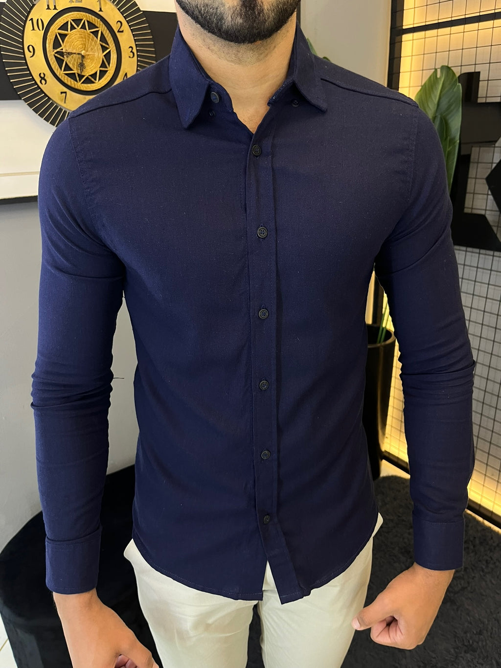 Camisa Linho Lisboa Manga Longa