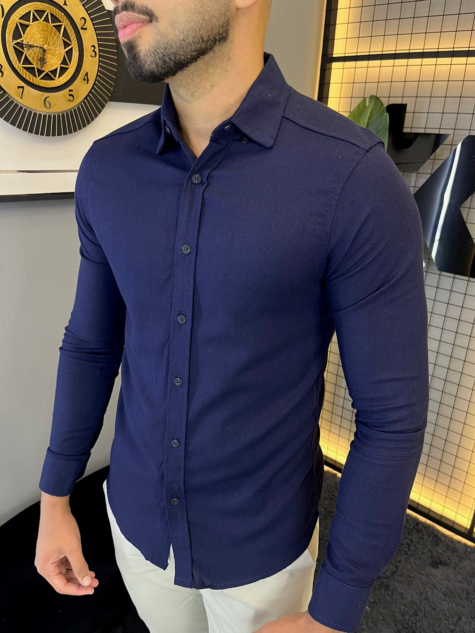 Camisa Linho Lisboa Manga Longa