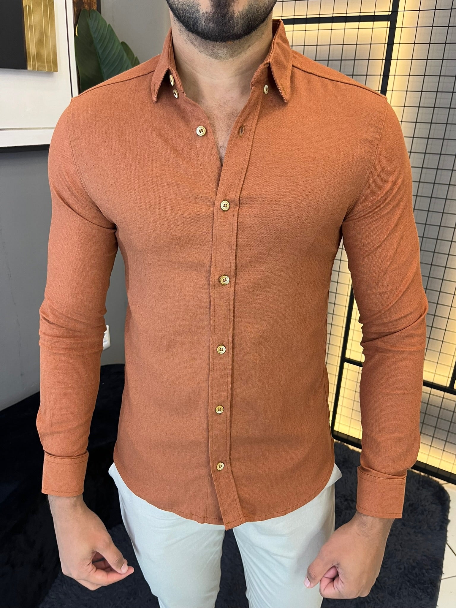 Camisa Linho Lisboa Manga Longa